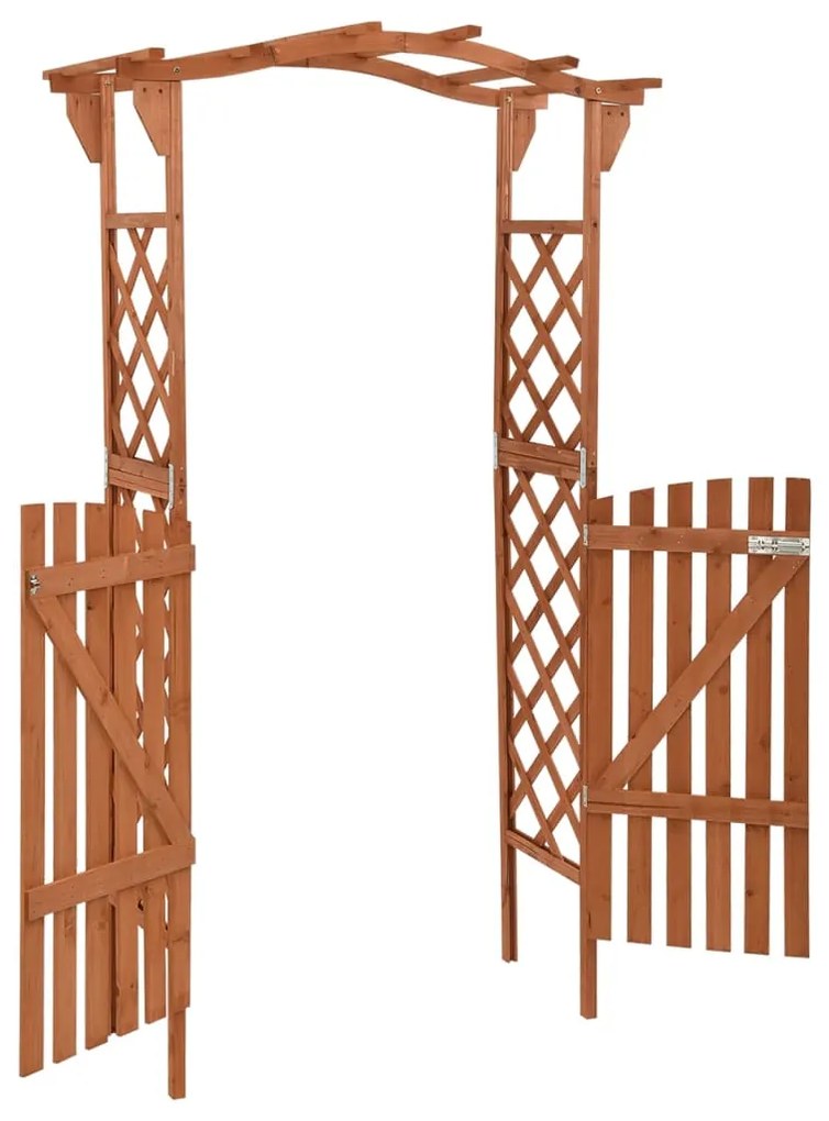 Pérgola com portão 116x40x204 cm madeira de abeto maciça