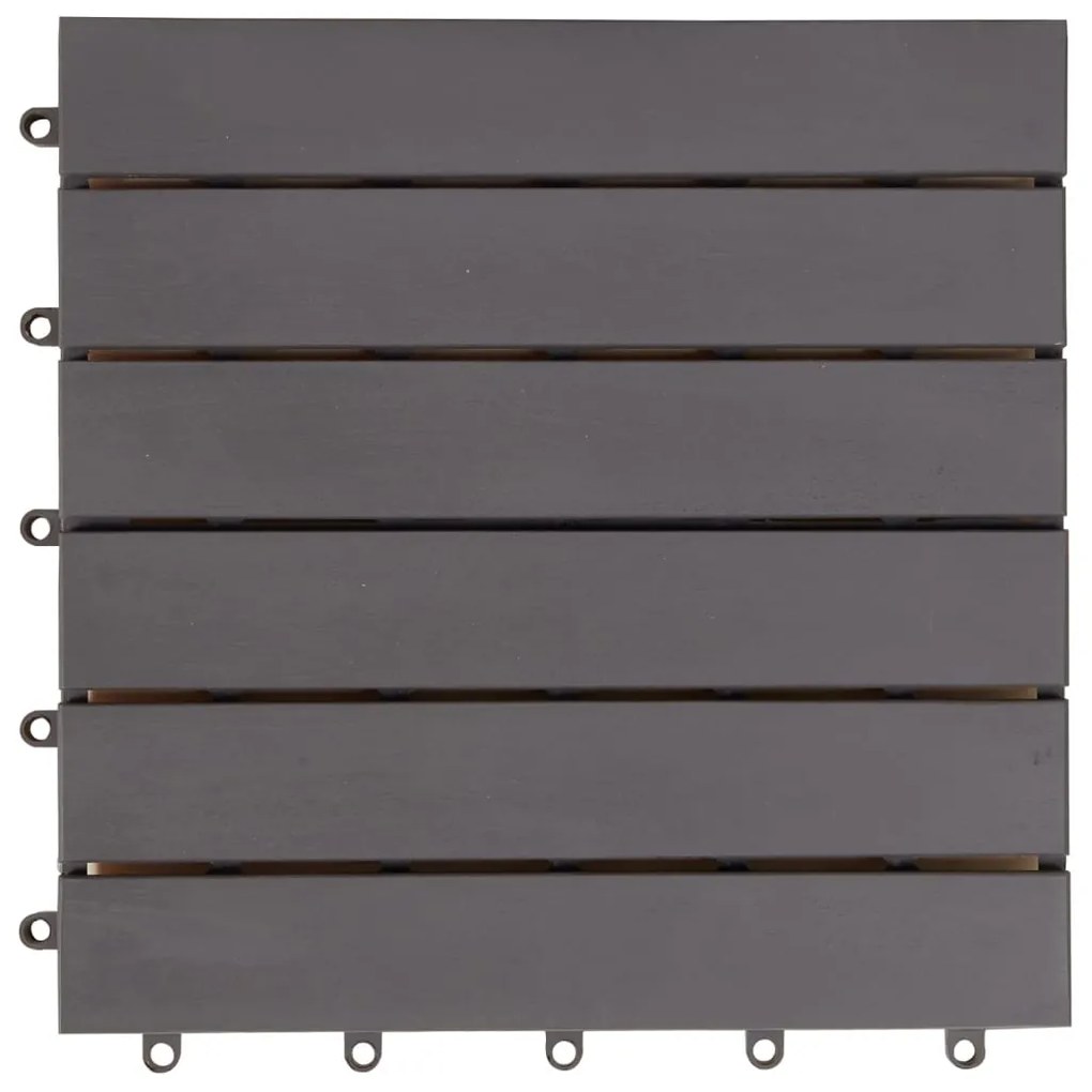 Ladrilhos de terraço 30 pcs 30x30 cm acácia maciça cinzento