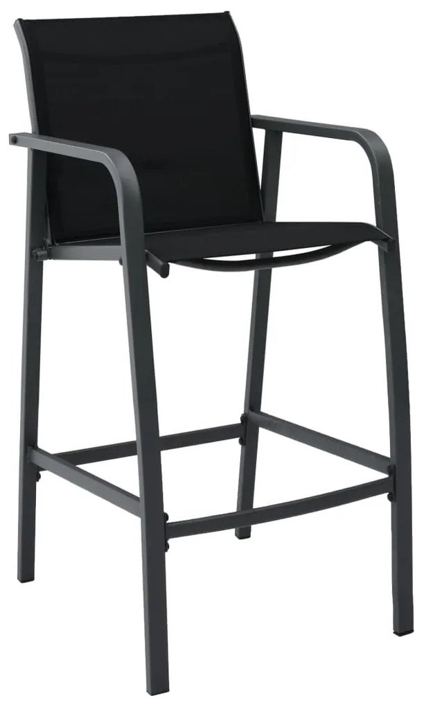 Cadeiras de bar para jardim 4 pcs textilene preto