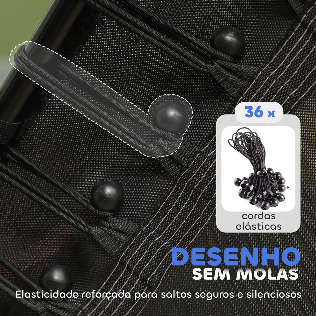 Trampolim para Crianças Cama Elástica Infantil com Rede de Segurança para Interiores e Exteriores Ø163,5x190 cm Rosa