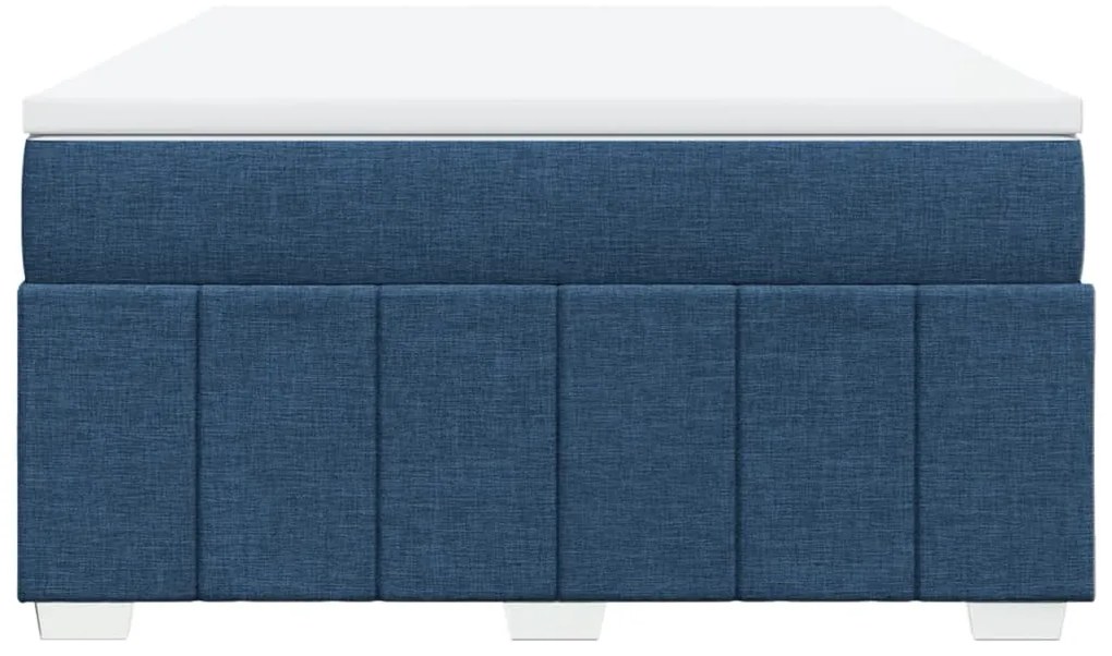 Cama com molas/colchão 140x200 cm tecido azul