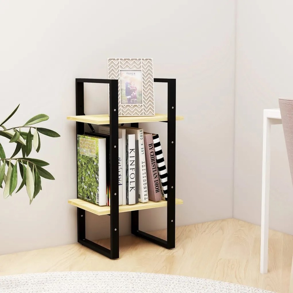 Estante com 2 prateleiras 40x30x70 cm pinho maciço castanho