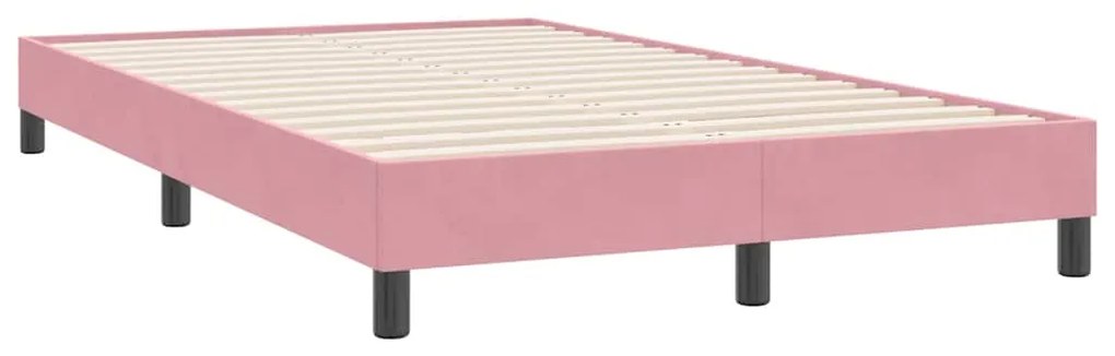 Cama com molas sem colchão 120x220 cm veludo rosa
