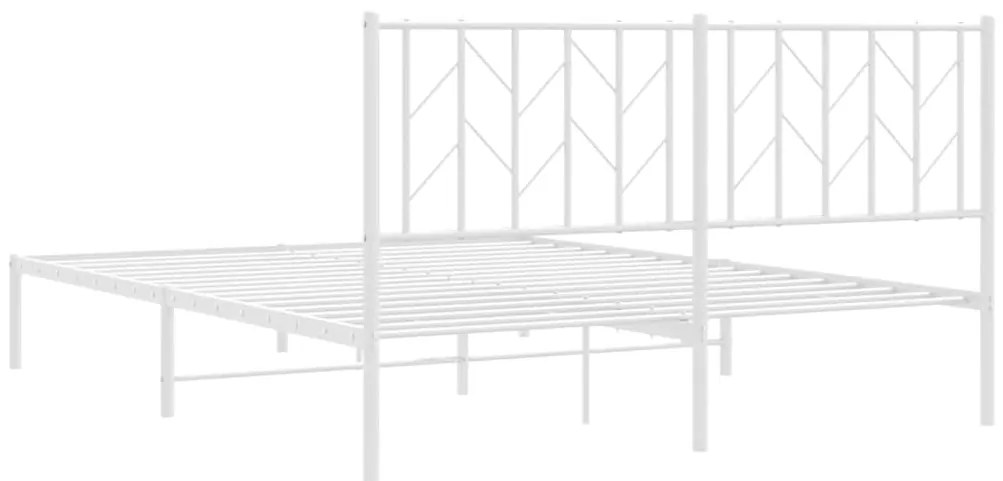 Estrutura de cama com cabeceira 150x200 cm metal branco