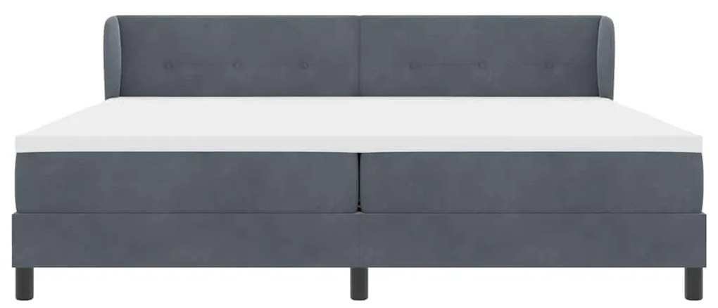 Cama Box com Colchão vidaXL Cinza Escuro 200x200 cm em Veludo