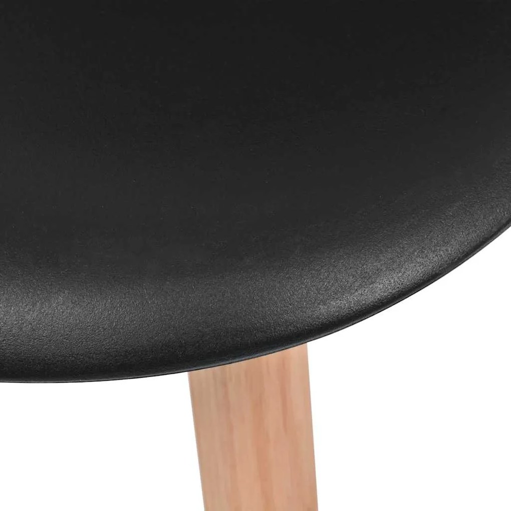 Cadeiras de jantar 2 pcs plástico preto