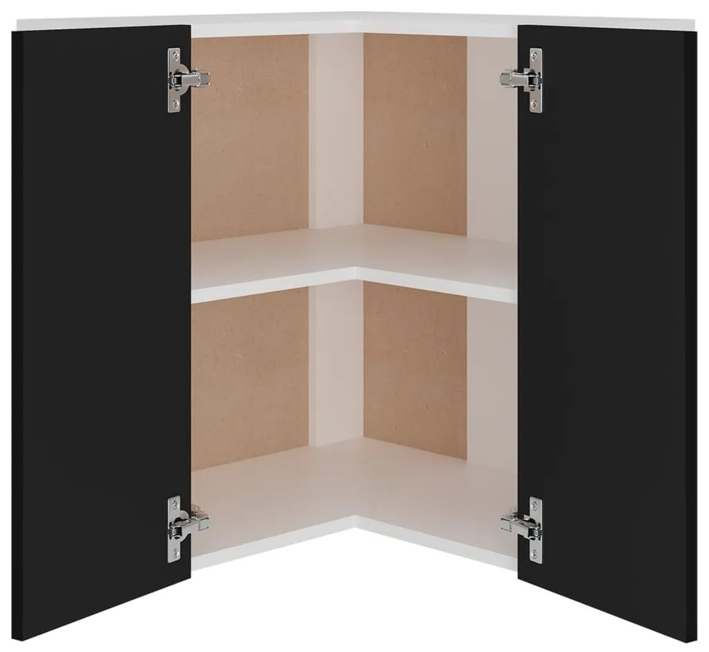 Armário de canto suspenso “Lyon” 57x57x60 cm preto