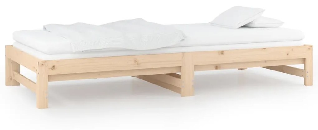 Estrutura sofá-cama de puxar 2x(90x190) cm pinho maciço