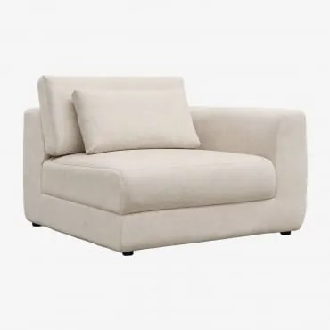 Módulo De Canto Direito Para Sofá Modular Com Encosto De Cabeça Regulável Em Altura Estofado Em Chenille Cataline Chenille Bege Creme - Sklum