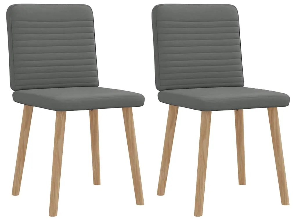Cadeiras de jantar 2 pcs tecido cinzento-escuro