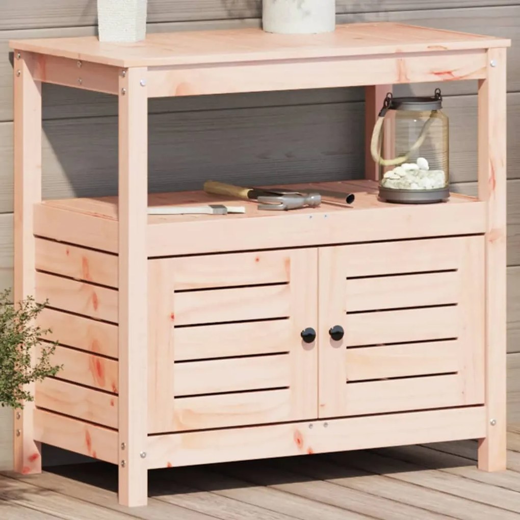 vidaXL Mesa de jardinagem com prateleiras madeira de douglas maciça