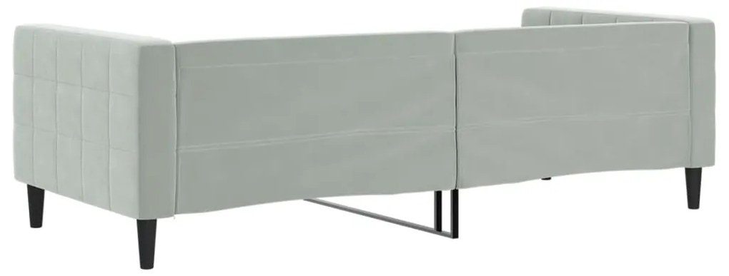 Sofá-cama 90x190 cm veludo cinzento-claro