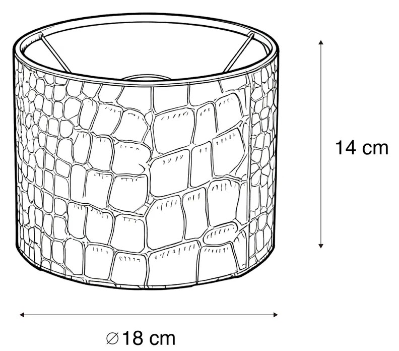 Abajur de Veludo com Design Crocodilo e Interior Dourado 18/18/14