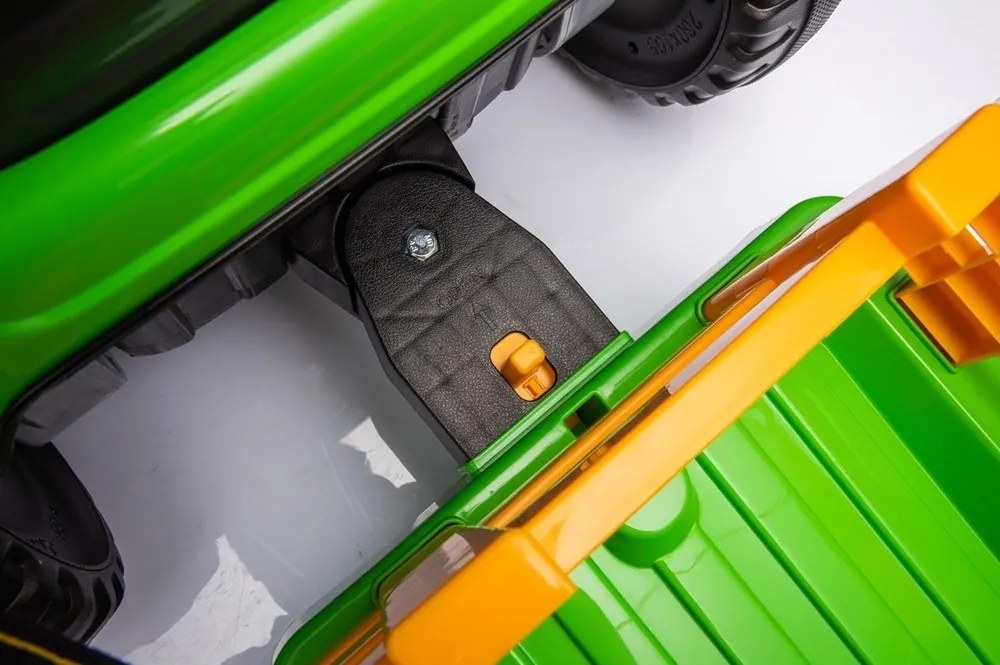 Tractor elétrico 12V infantil + Reboque Pneus de borracha Verde