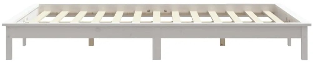 Estrutura de cama 200x200 cm madeira de pinho maciça branco