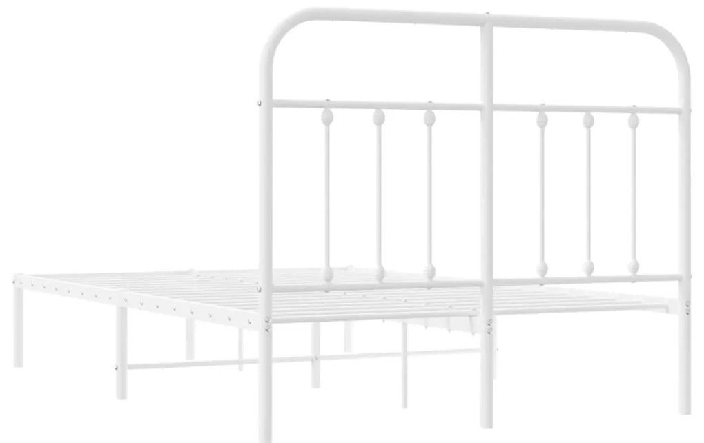 Estrutura de cama com cabeceira 120x190 cm metal branco