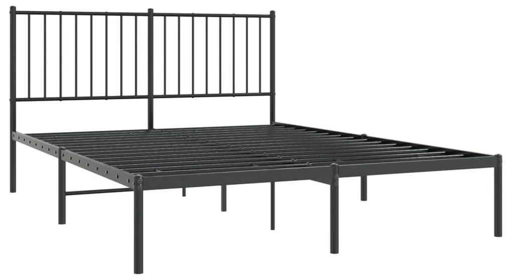 Estrutura de cama com cabeceira 140x200 cm metal preto