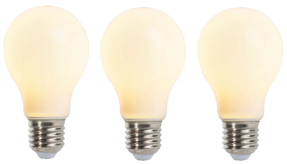 Conjunto de 3 lâmpadas LED filamento E27 reguláveis fosco 5W 380lm 2350K