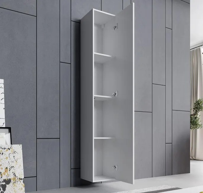 Armário de Parede Aitana O2 – 30x180 cm – Branco Brilho