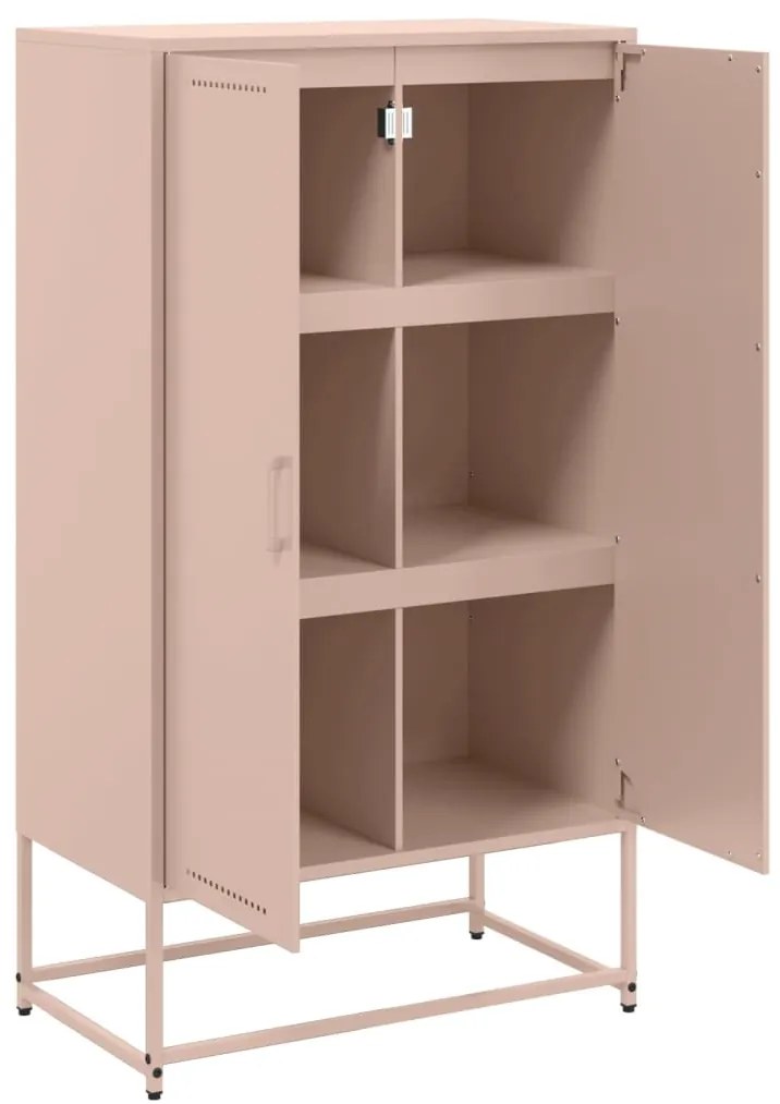 Aparador alto 68,5x38,5x123,5 cm aço rosa