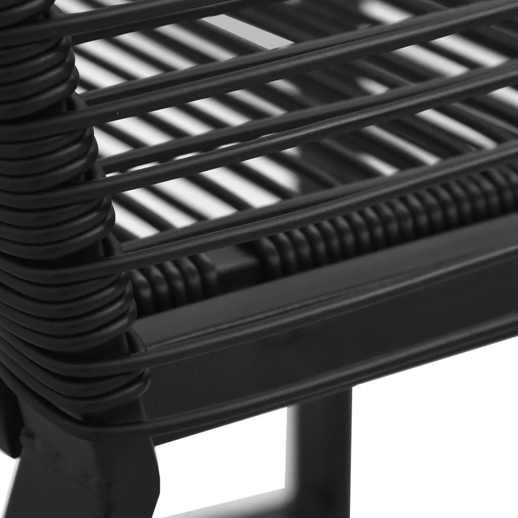 Cadeiras de jardim 4 pcs vime em corda preto