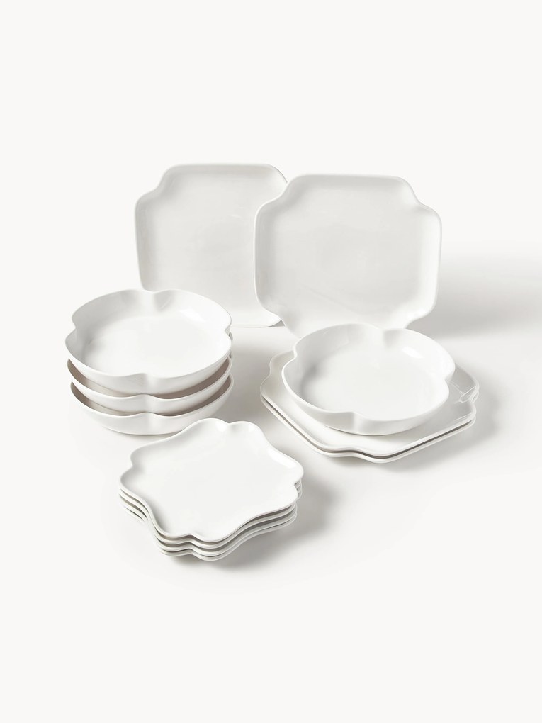 Conjunto de loiça em porcelana Nera, 4 pessoas, 12 uni.