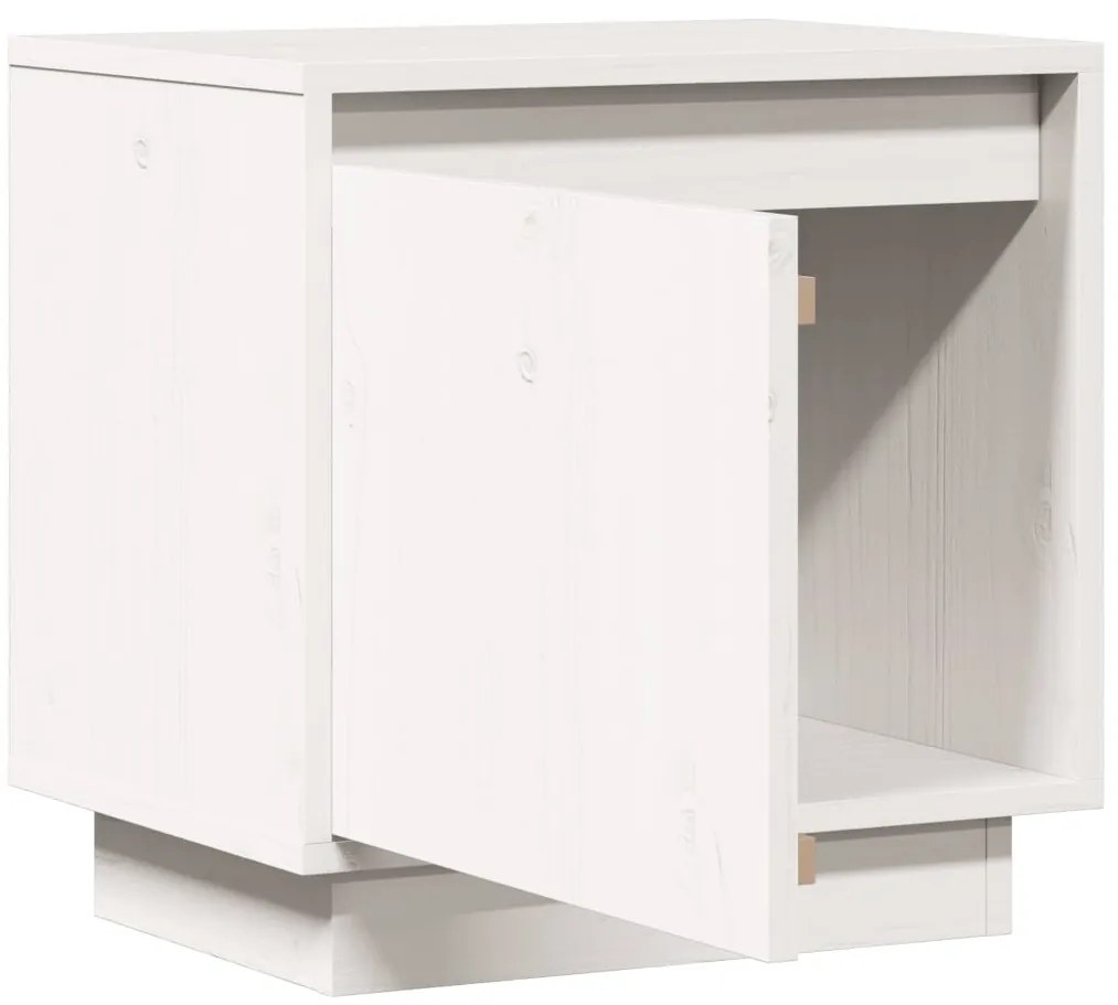 Mesa de cabeceira 40x30x40 cm madeira de pinho maciça branco