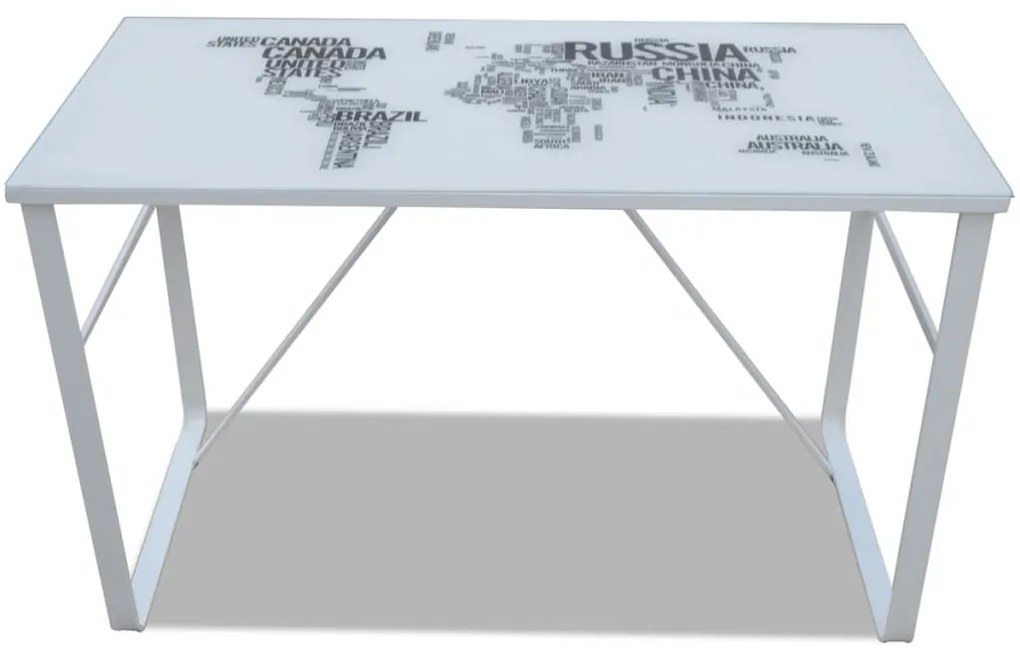 Secretária rectangular com padrão de mapa
