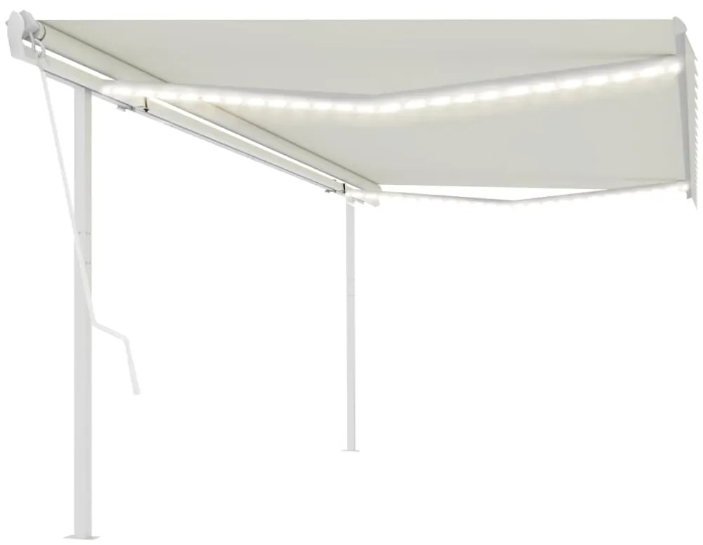 Toldo automático com LED e sensor de vento 5x3 m cor creme