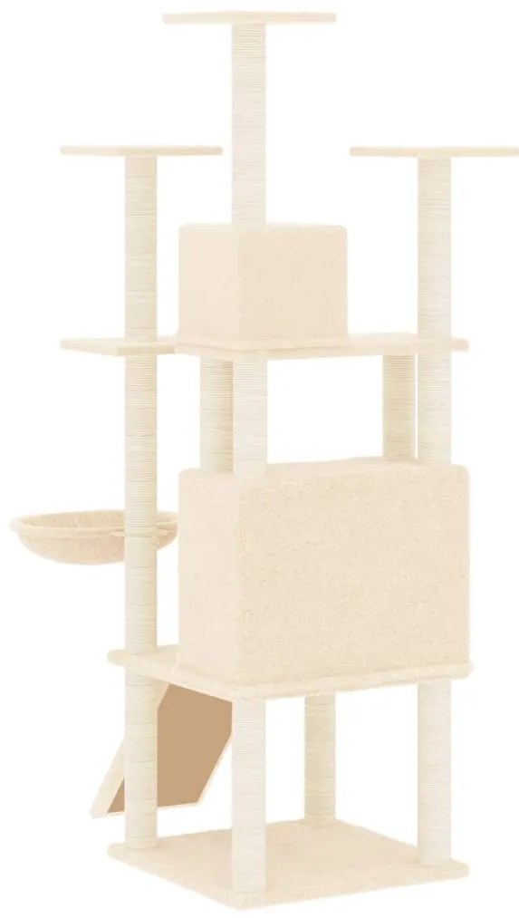 Árvore para gatos c/ postes arranhadores sisal 154 cm cor creme