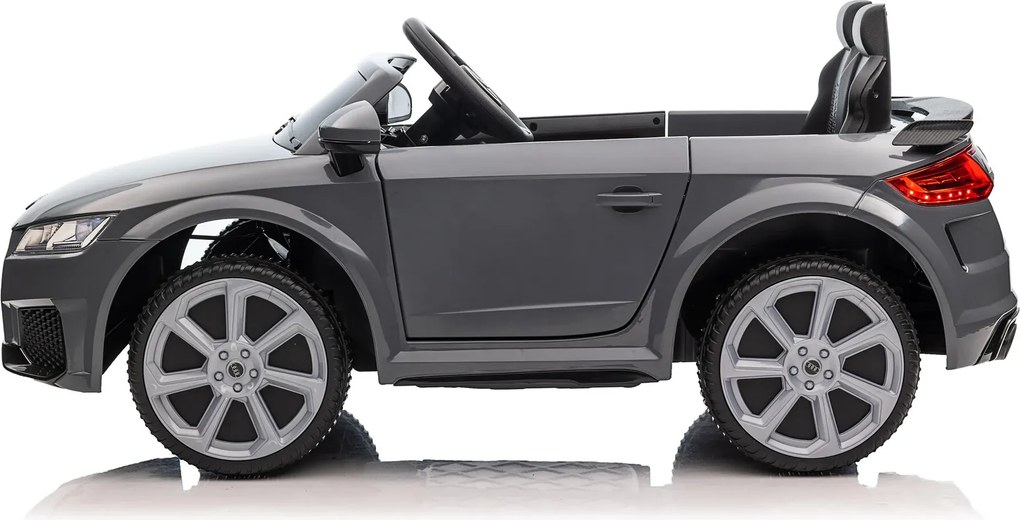 Carro elétrico para crianças 12V Audi TT RS pneus de borracha maciça, banco em pele sintética Cinzento