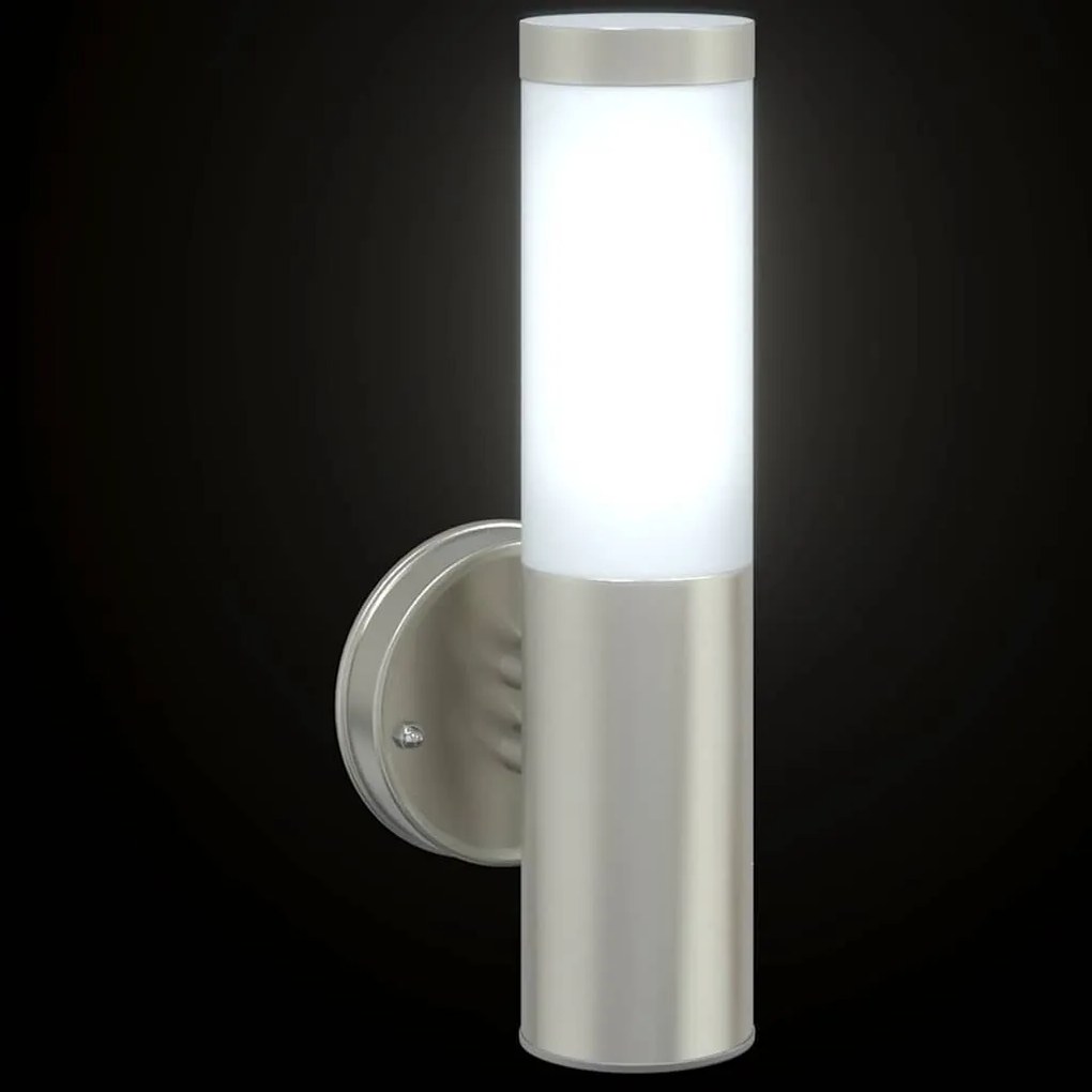 Luz de Parede Externa Prateado Aço Inoxidável IP44