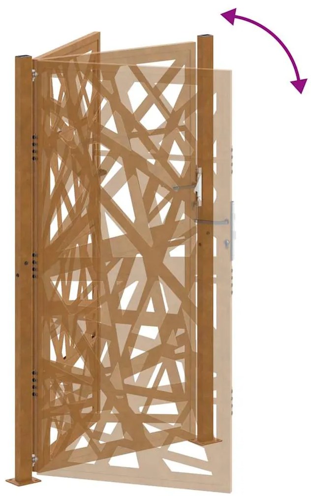 Portão de jardim 105x180 cm design de luz em aço resistente