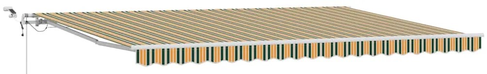 Toldo Retrátil Automático vidaXL com LED Verde e Amarelo 500x300 cm