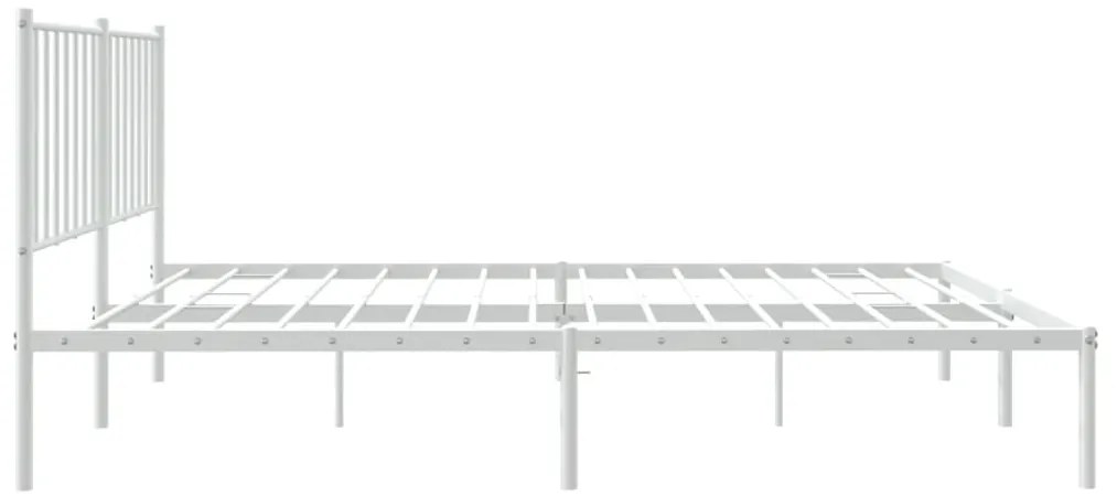 Estrutura de cama com cabeceira 120x190 cm metal branco