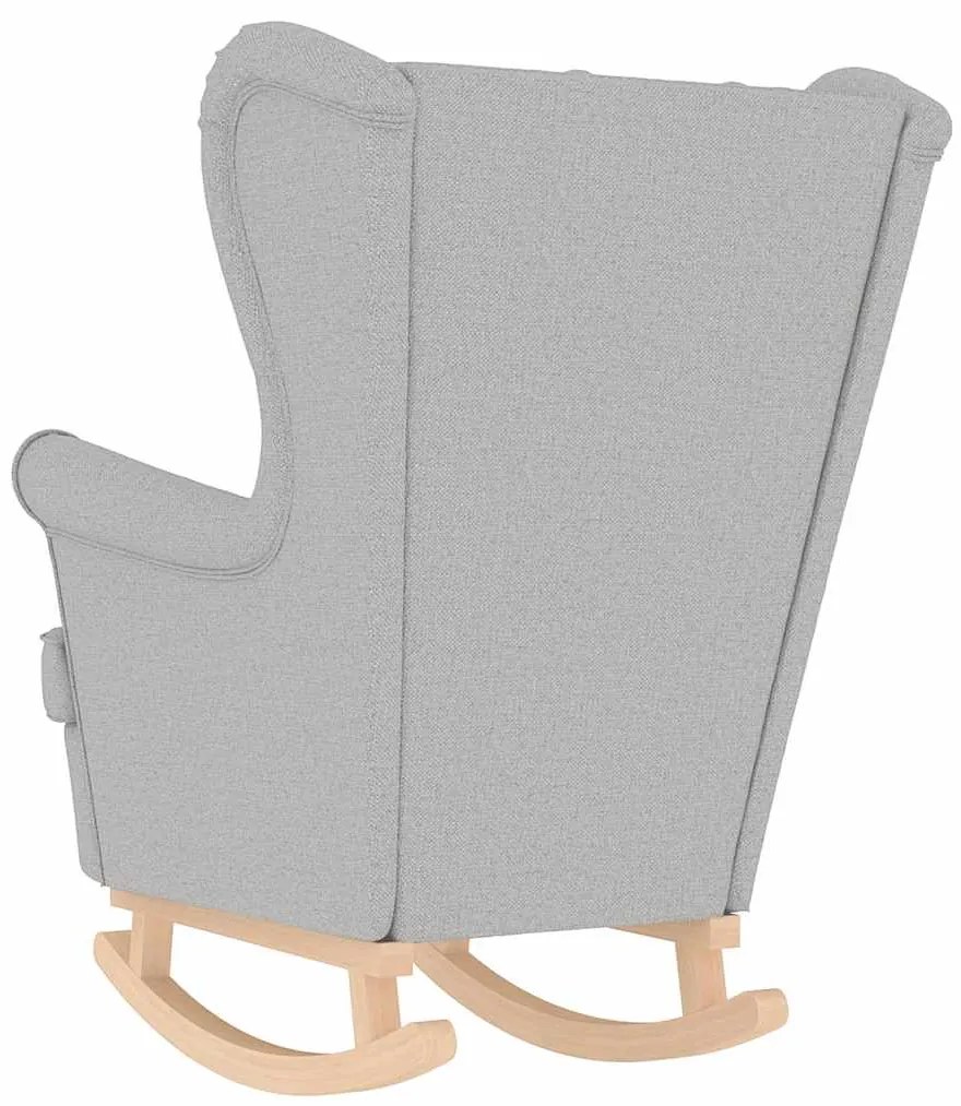Cadeira de baloiço 74x90x102 cm tecido cinzento-nublado
