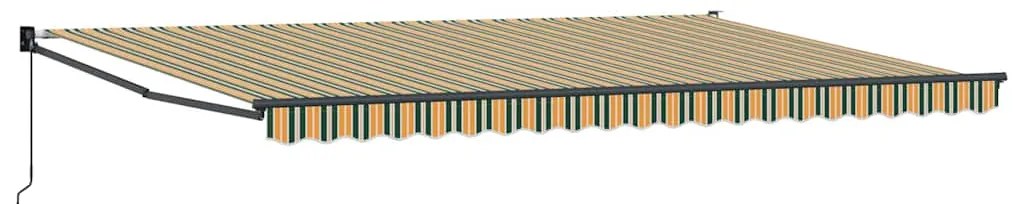 Toldo Retrátil Manual Verde e Amarelo 500 x 300 cm