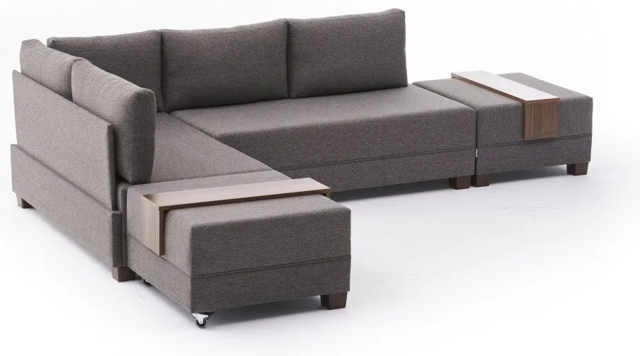 Sofá-Cama de Canto Fly – Castanho – 210x70x280 cm