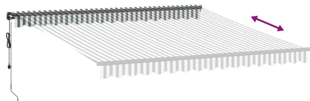 Toldo retrátil automático com LEDs 400x300 cm antracite/branco