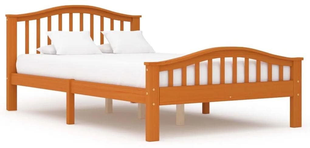 Estrutura de cama 120x200 cm pinho maciço castanho mel