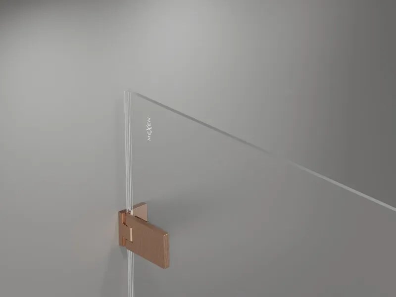 Mexen Lunar-F Duo cabine de duche dobrável 100 x 80 cm, transparente, cobre escovado - 836-100L-080P-65-00