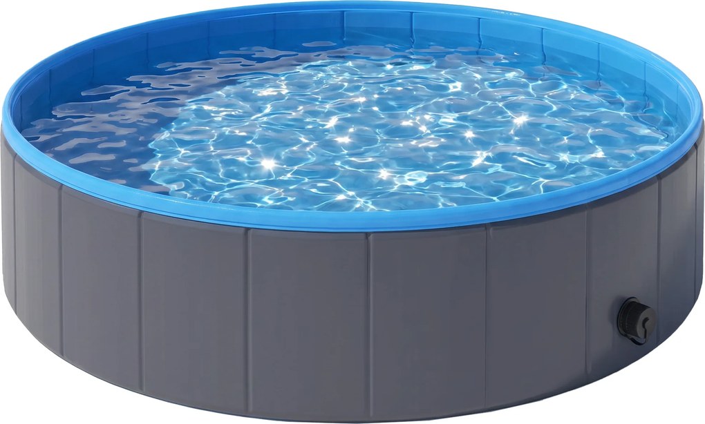 PawHut Piscina Dobrável para Cães Grandes e Médios, com Fundo Antiderrapante para Patos, Interior e Exterior, 120x30cm | Aosom Portugal