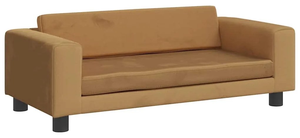 Cama para cães com extensão 100x50x30 cm veludo castanho
