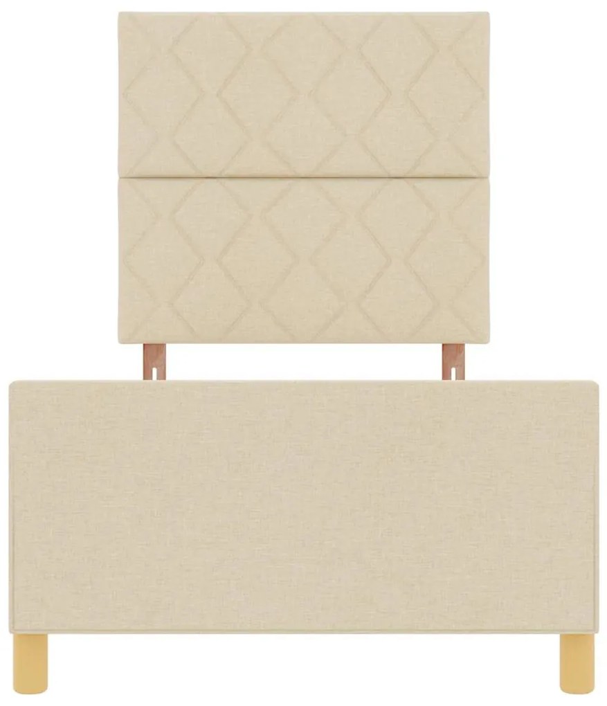Cama vidaXL Creme 90x190 cm Tecido