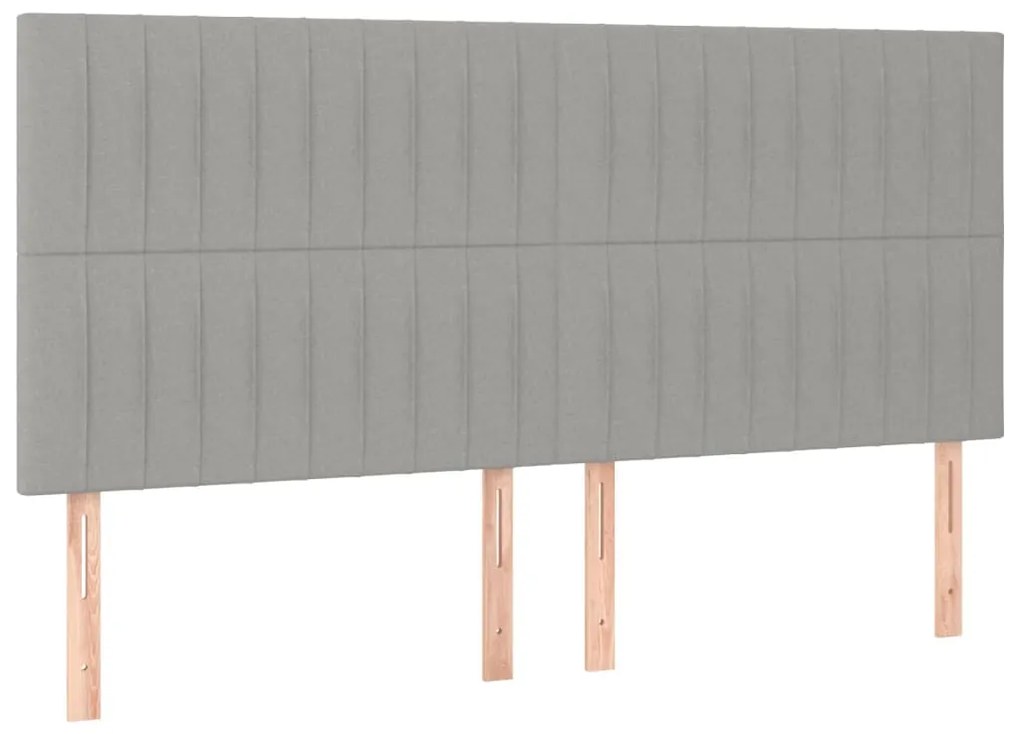 Estrutura de cama sem colchão 160x200 cm tecido cinzento-claro