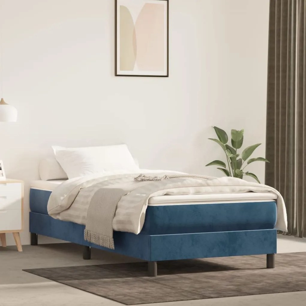 347692 vidaXL Colchão de molas ensacadas 80x200x20 cm veludo azul-escuro