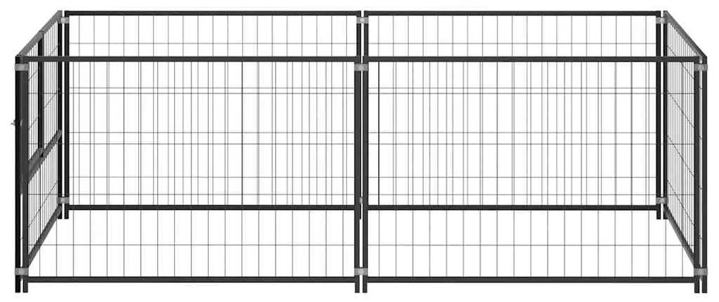 Canil para cães 200x100x70 cm aço preto