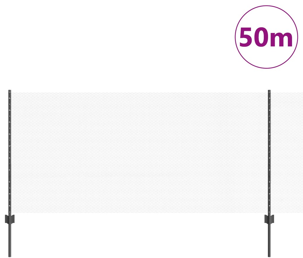Postes de Cerca vidaXL 22 pcs U-Channel Cinza 100 cm Aço