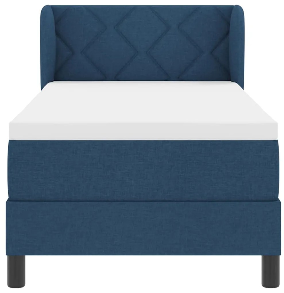 Camas Box Spring vidaXL com Colchão Azul 80x200 cm Tecido