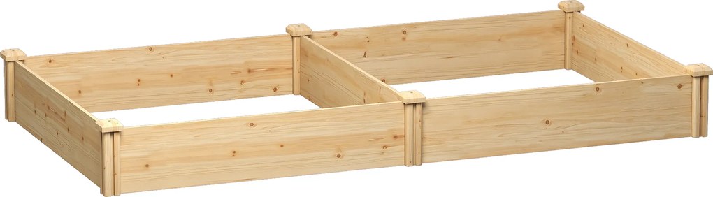 Outsunny Jardinheira Elevada em Madeira Horta Urbana para Cultivar Plantas com Divisor e Base Aberta 235x121x26 cm Madeira | Aosom Portugal